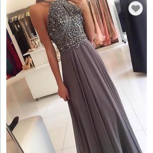 Gray prom dress